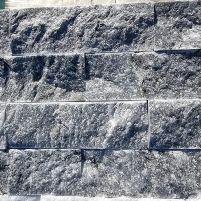 Piatră decorativă travertin scăpițat Gri Antracit 30x5x2 cm