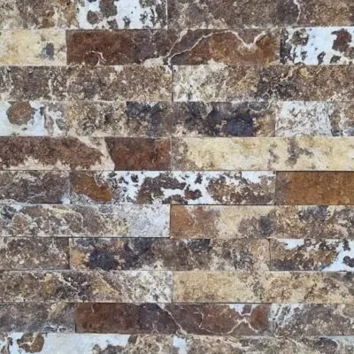 Piatră decorativă travertin scăpițat Brown Multicolor 30x5x2 cm